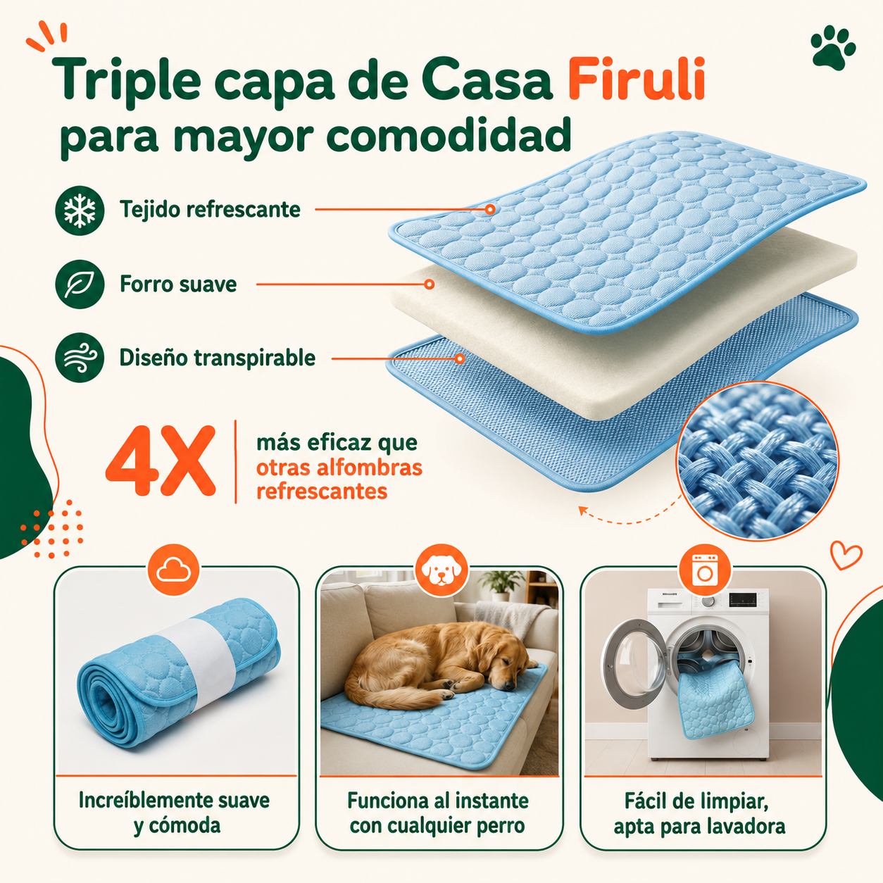 Glaciar™ Alfombra Refrescante para Perros
